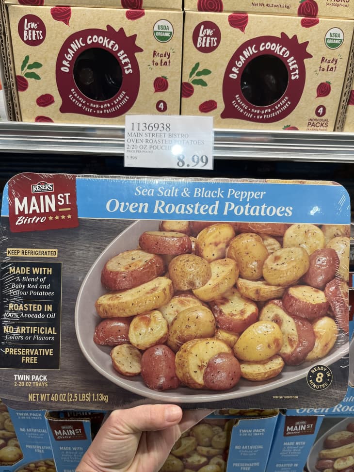 Package of oven roasted potatoes from Costco.