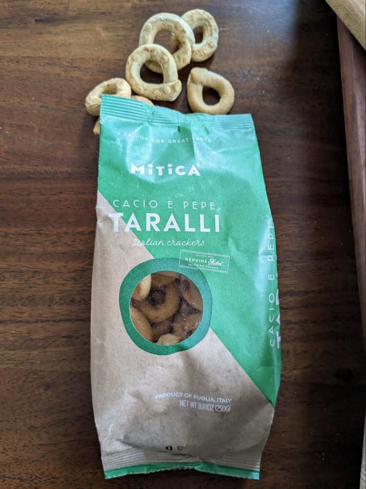 Mitica Taralli snack spilling out of bag