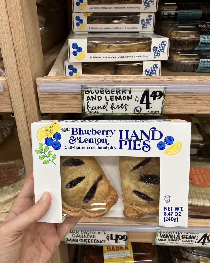 Blueberry &amp; Lemon Hand Pies on shelf at Trader Joe's