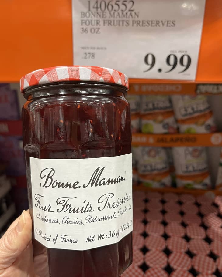 Bonne Maman Jam (Four Fruits Preserves) on shelf at Costco