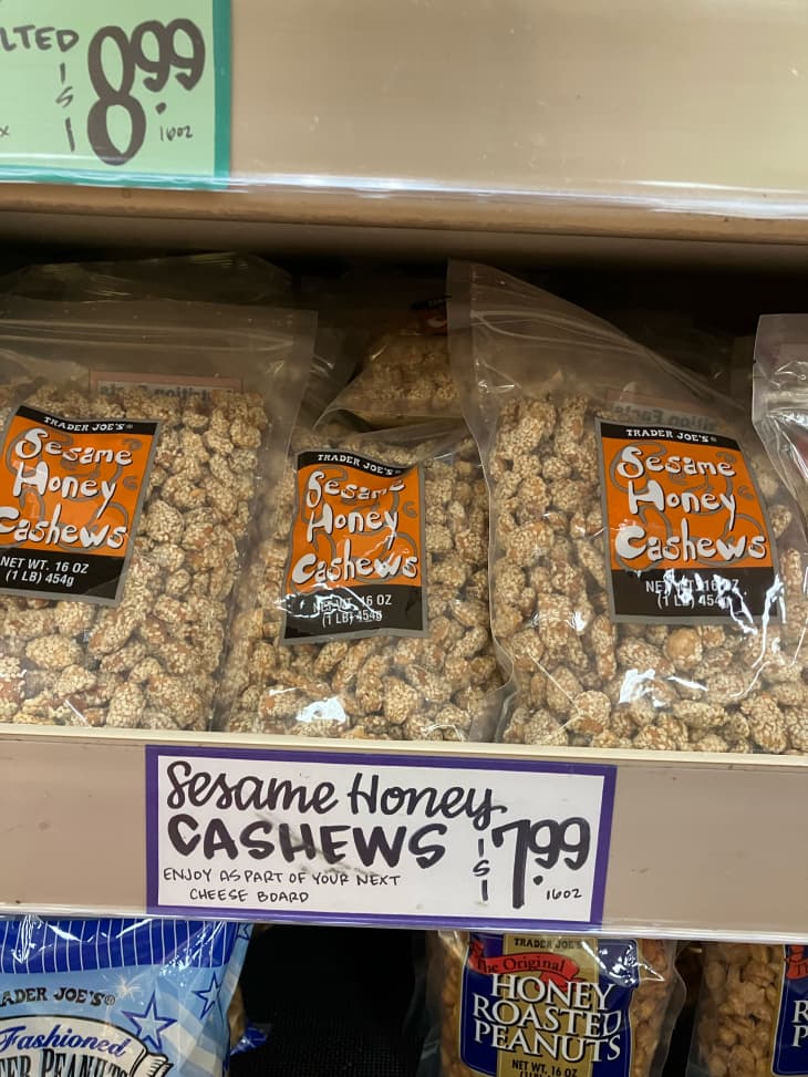 Trader Joe's Sesame and Honey Cashews in package.