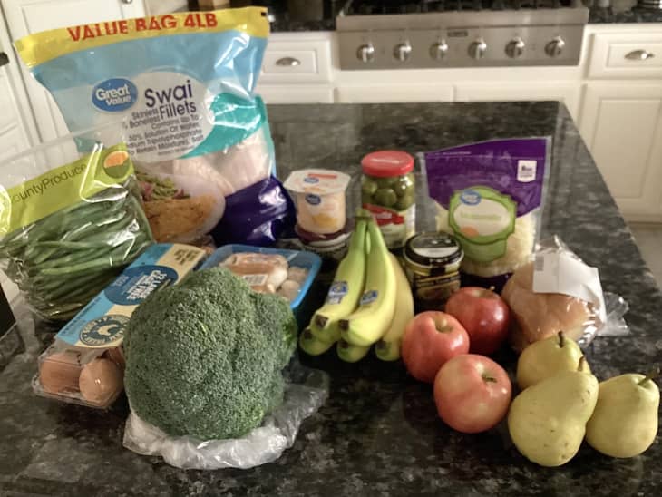 Grocery diary: haul of groceries from Walmart on counter