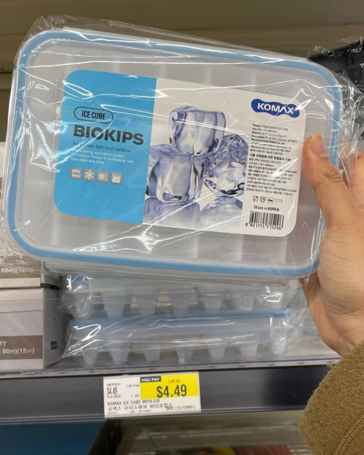 Komax Ice Cube Tray with Lid on shelf in H Mart store