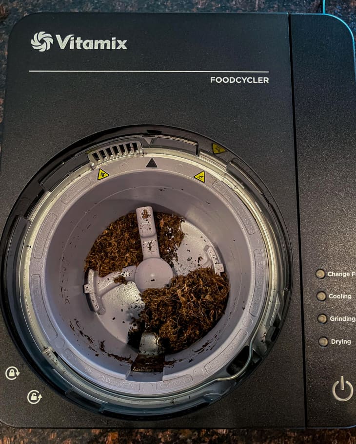 Food scraps that have been turned into compost in Vitamix's foodcycler.