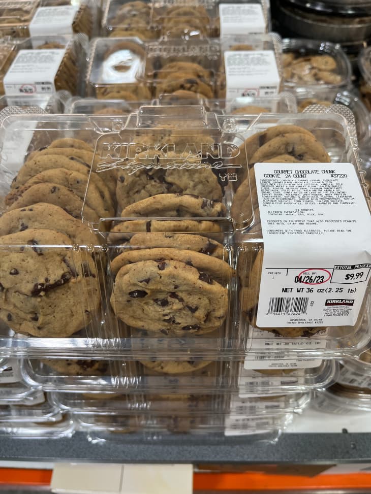 Chocolate chip cookies in package at Costco.