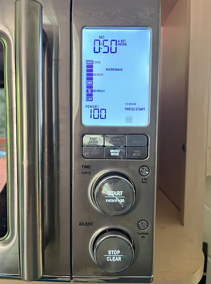 Settings panel of Breville Combi Wave 3 oven.
