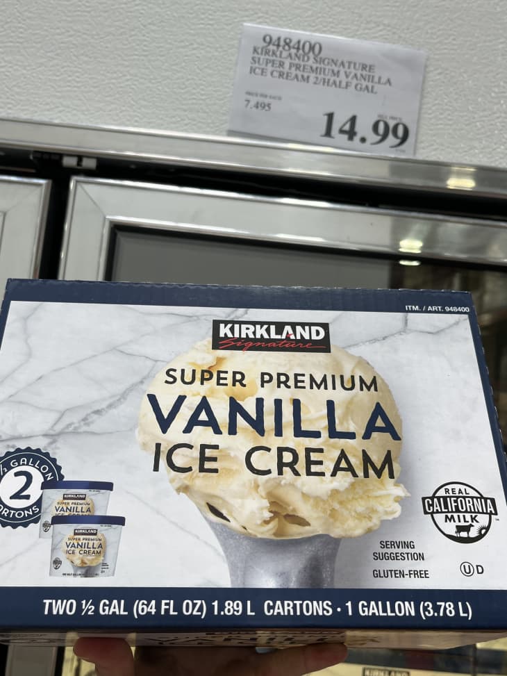 Costco Kirkland super premium vanilla ice cream