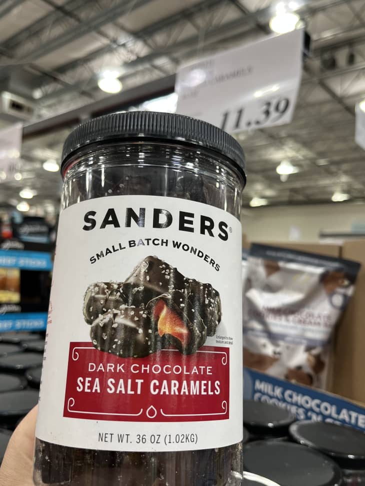Costco Sanders dark chocolate sea salt caramels