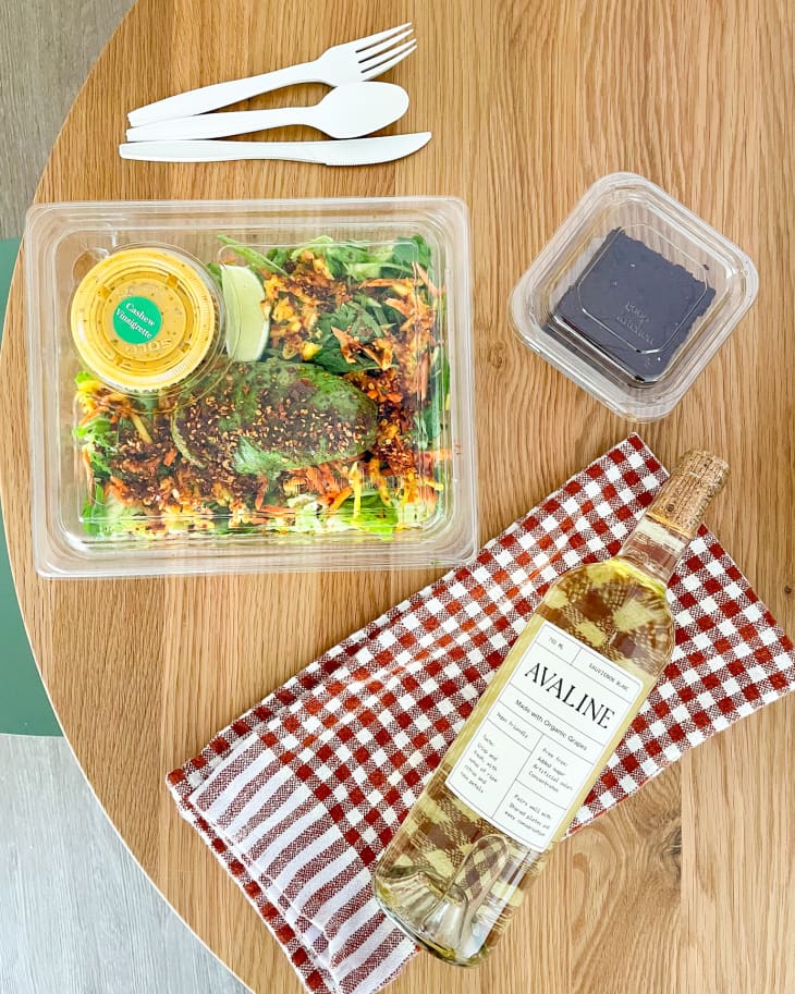 overhead photo of Cameron Diaz's Summer Crunch Salad on table