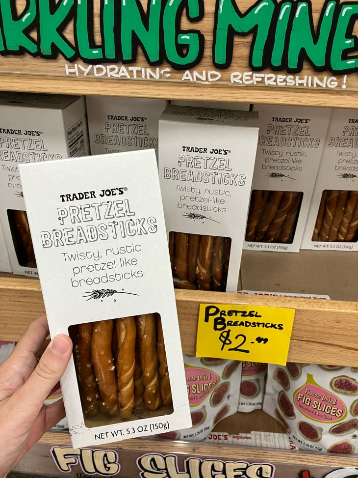 Trader Joe's Pretzel breadsticks.