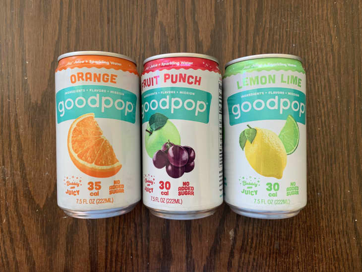 Photos of GoodPop in flavors orange, fruit punch and lemon-lime.