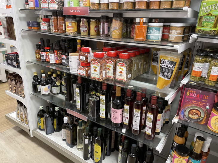 spices and cooking oils section at HomeGoods