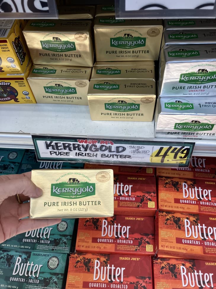 Pure Irish Butter on the shelf at Trader Joe's.
