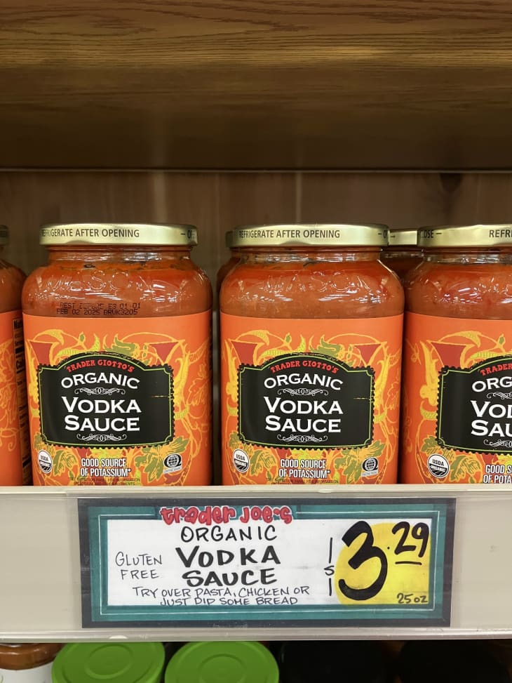 Vodka Sauce on the shelf at Trader Joe's.