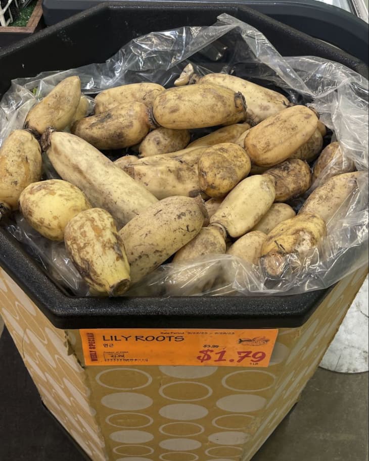 Lily (Lotus) Roots on display at H Mart