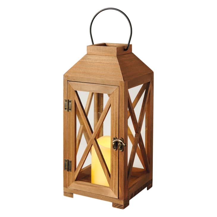 Product photo of Belavi Wood Candle Lantern at Aldi