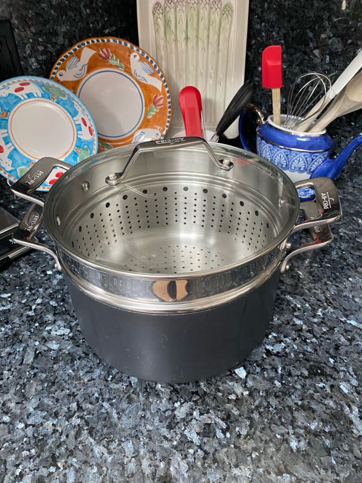 All-clad 8 Qt. Stainless Steel Stock Pot With Strainer/steamer 