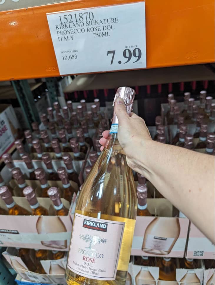 Kirkland Signature Prosecco Rosé wine in Costco store