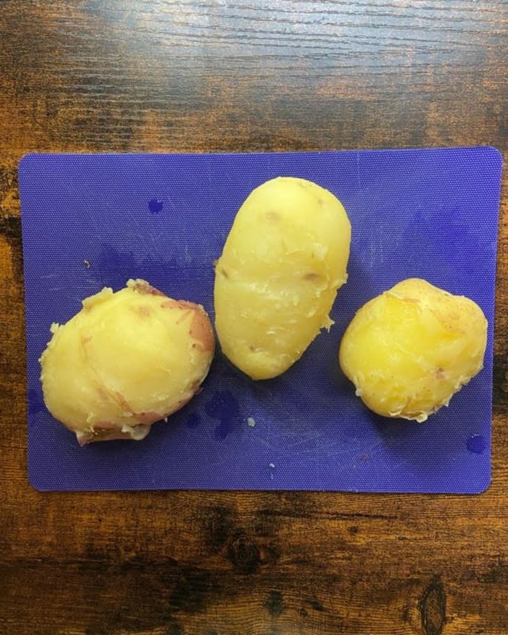 peeled potatoes after using potato peeling hack
