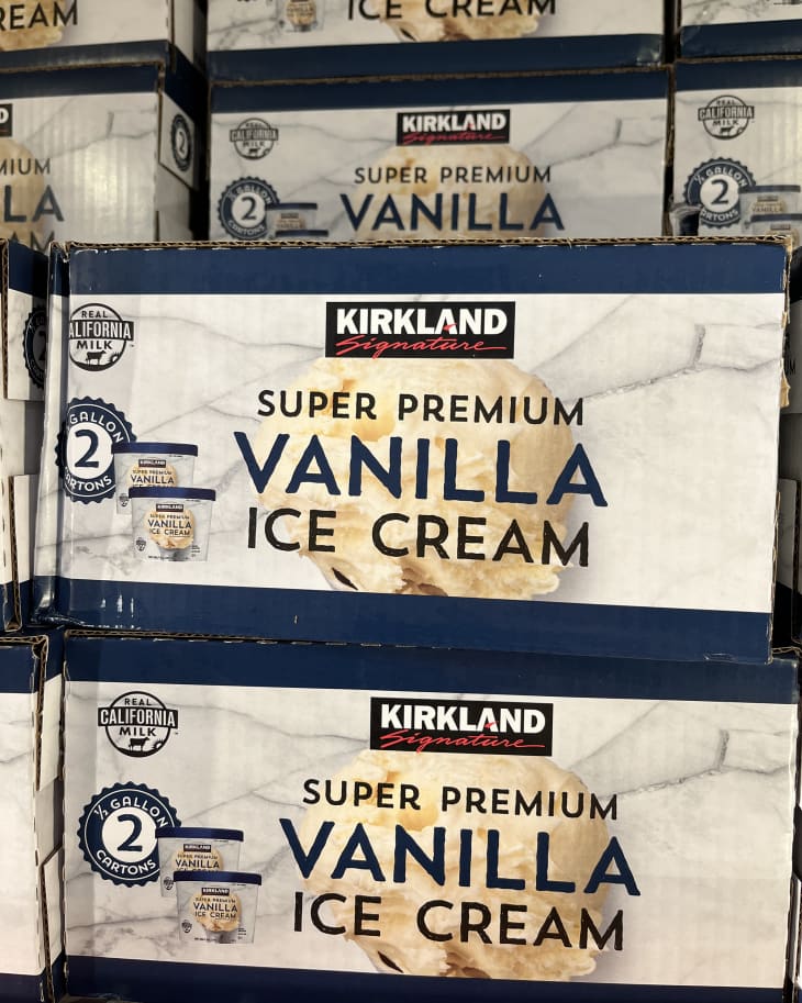 Kirkland Super Premium Vanilla Ice Cream at Costco store