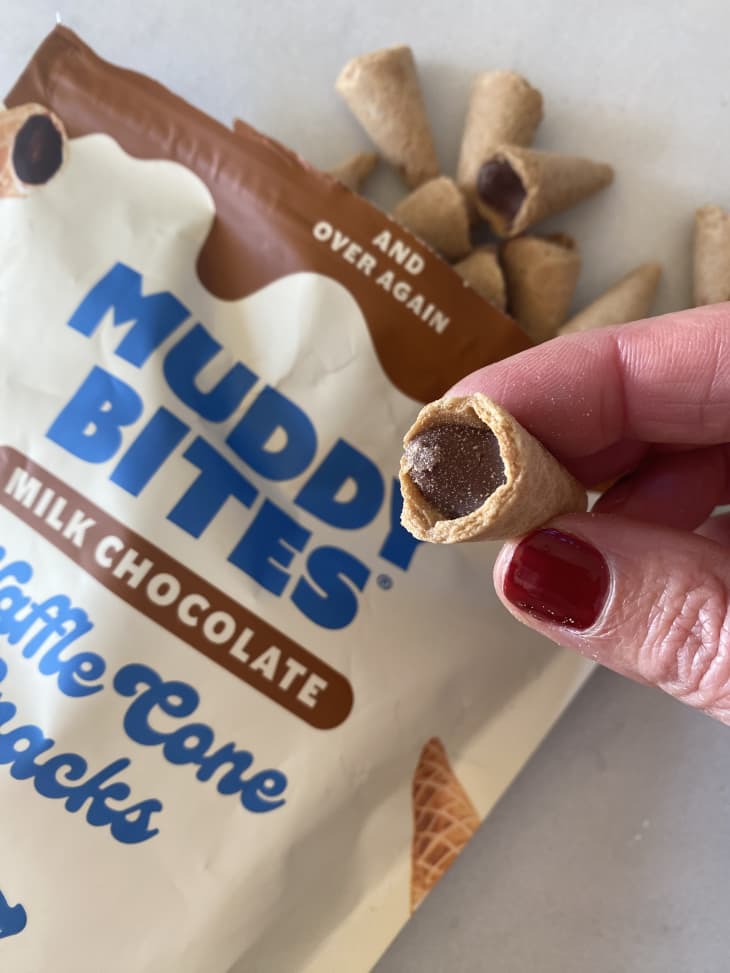 Muddy Bites milk chocolate waffle cone snacks.