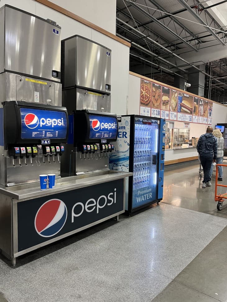 Soda dispensers at Costco food court.