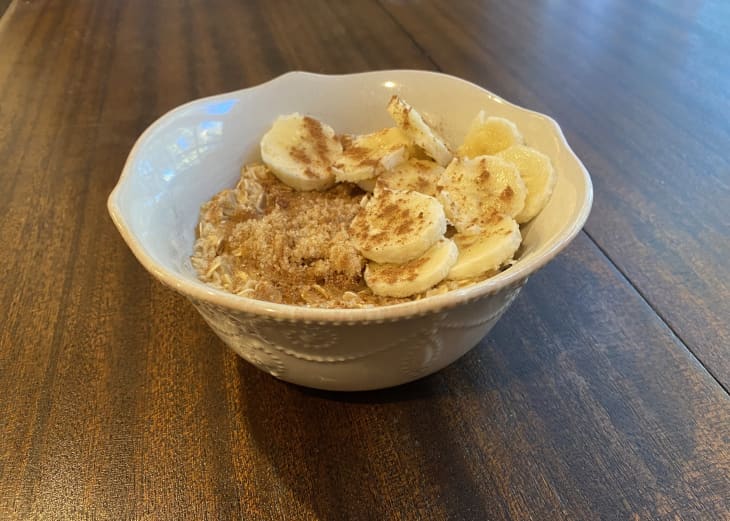 banana oatmeal in bowl
