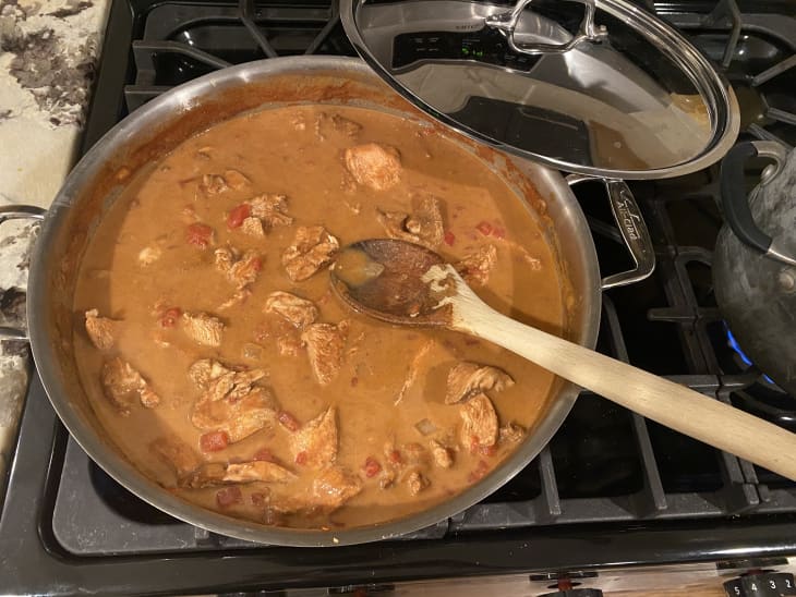 Tikka Masala in pan on stove