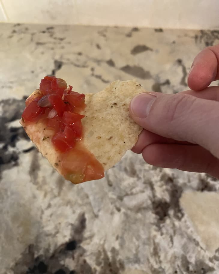 tortilla chip with pico de gallo