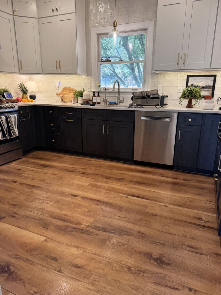 Photo of kitchen with wood floor