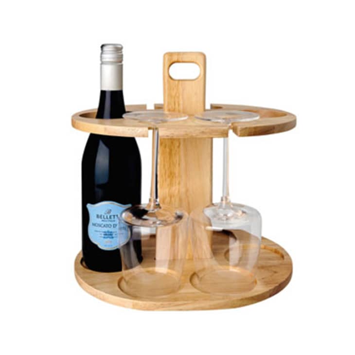 Crofton Wine Bottle &amp; Glass Caddy