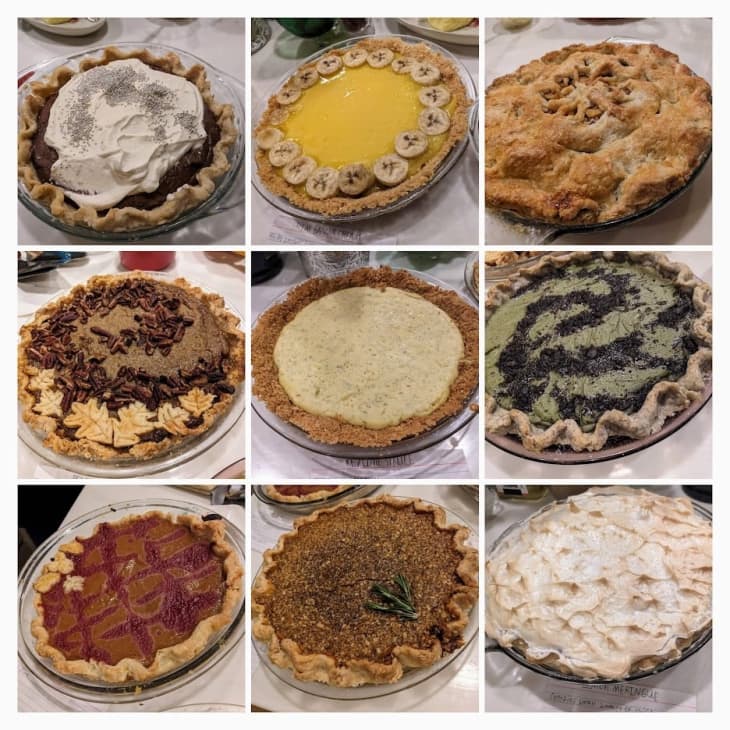 grid of 9 different pies