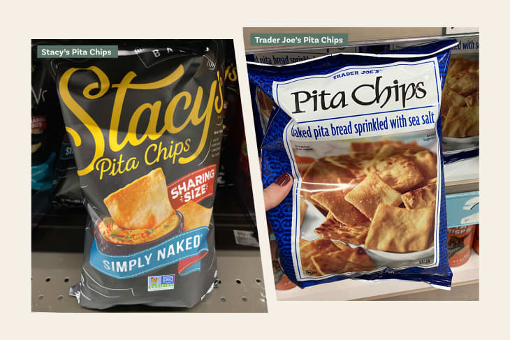 Left: Stacy’s Pita Chips; Right: Trader Joe’s Pita Chips