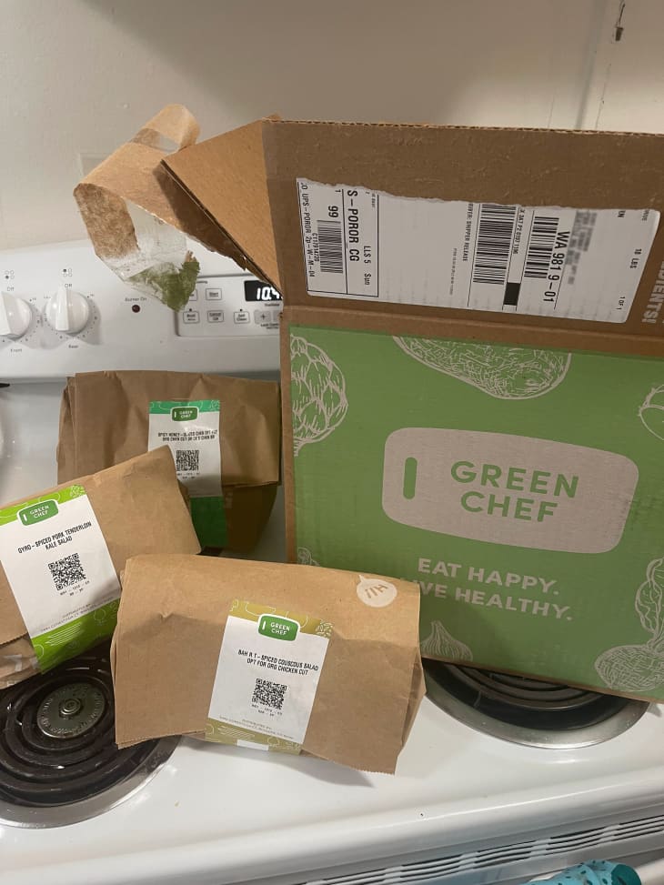 Green Chef meal kit out of box.