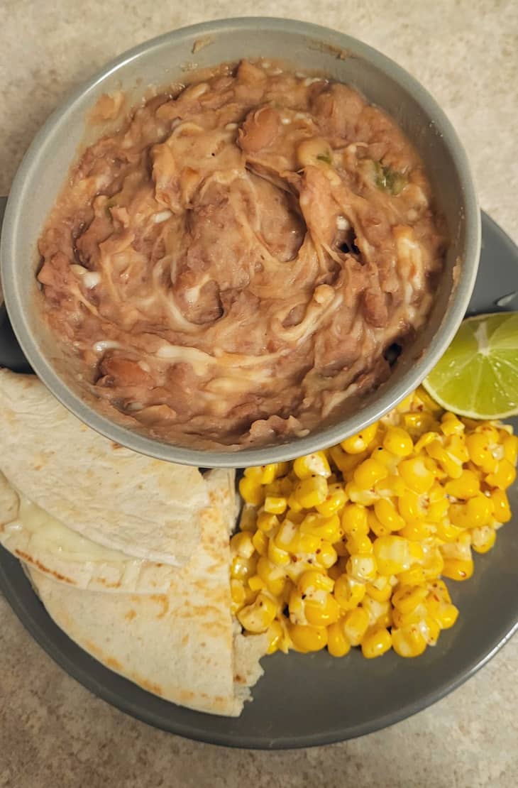 Beans, a Quesadilla and Street-Style Corn
