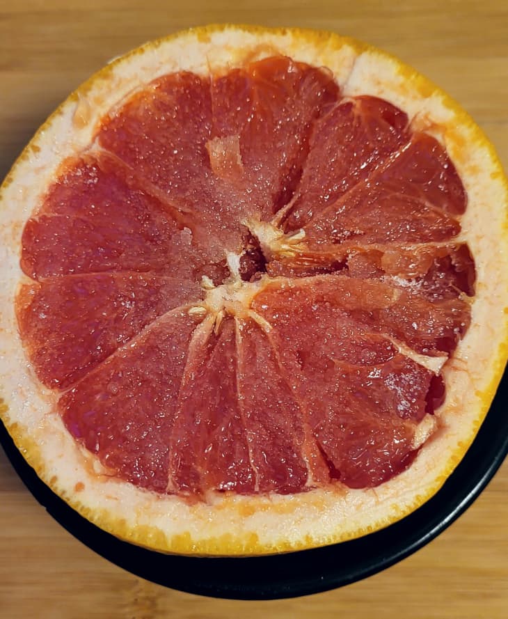 half a ruby grapefruit