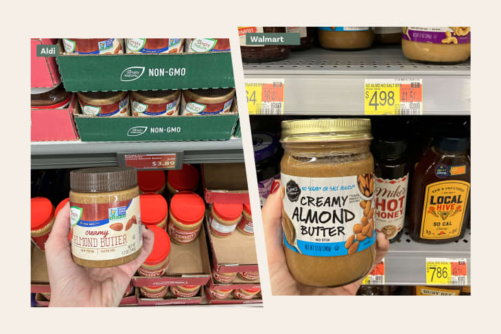 Aldi vs. Walmart almond butter comparison