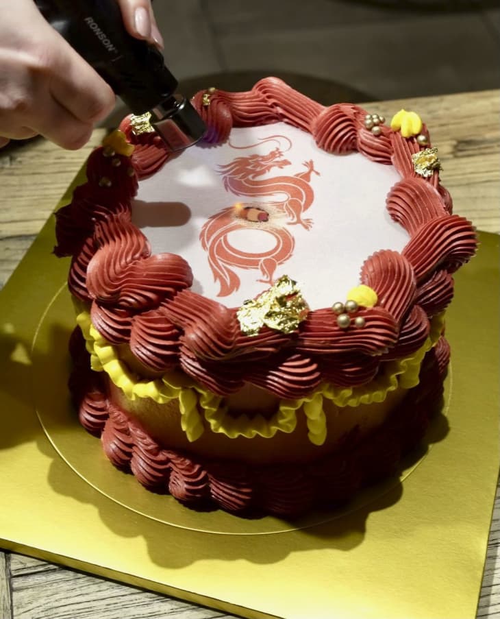 Lunar New Year Dragon Cake before heat is applied.