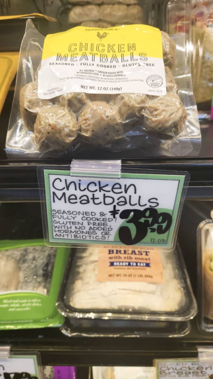 Chicken meatballs for sale in store.