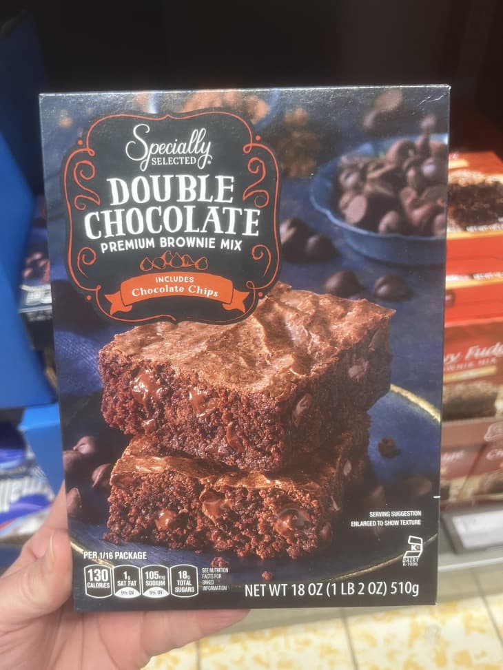 Double chocolate premium brownie mix.