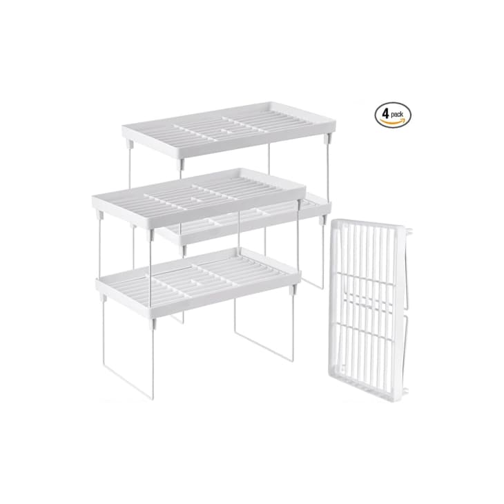 NiHome 4-Pack Stackable Plastic Kitchen Storage Shelf at Amazon