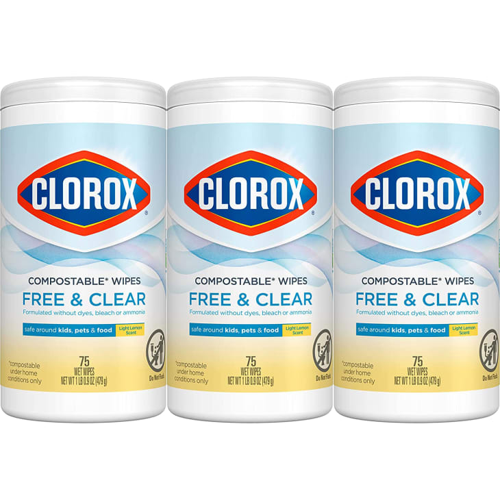 Clorox Free & Clear Compostable Wipes at Amazon