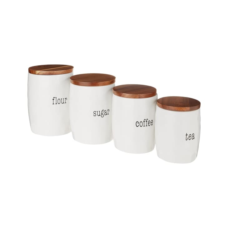 4 Piece Canister Set with Wood Lids at Amazon