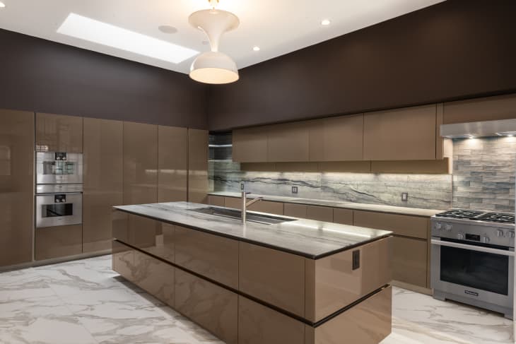Luxury kitchen inside Pete Davidson's penthouse.