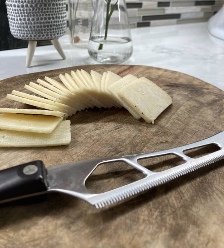 cheese knife and cheese