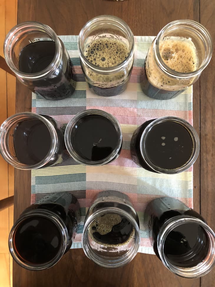 cold brew in Mason jars