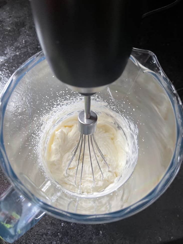 Immersion blender making whipped cream