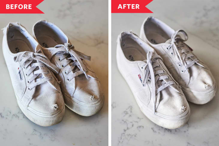 HOW TO CLEAN WHITE CANVAS SHOES AND REMOVING YELLOW SPOTS 