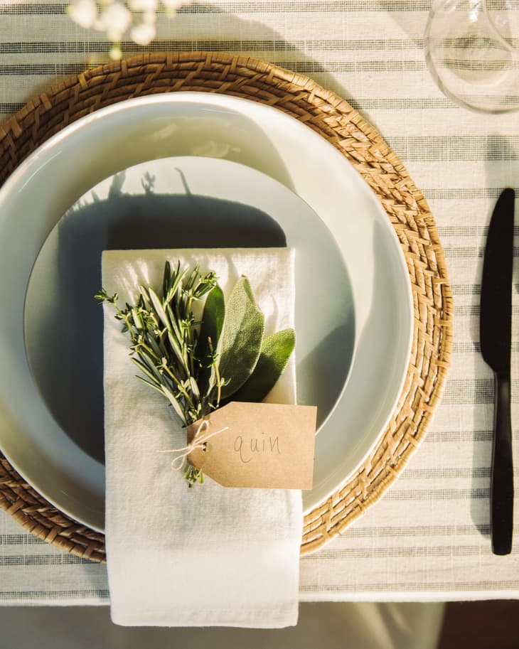 Place Setting with herbs