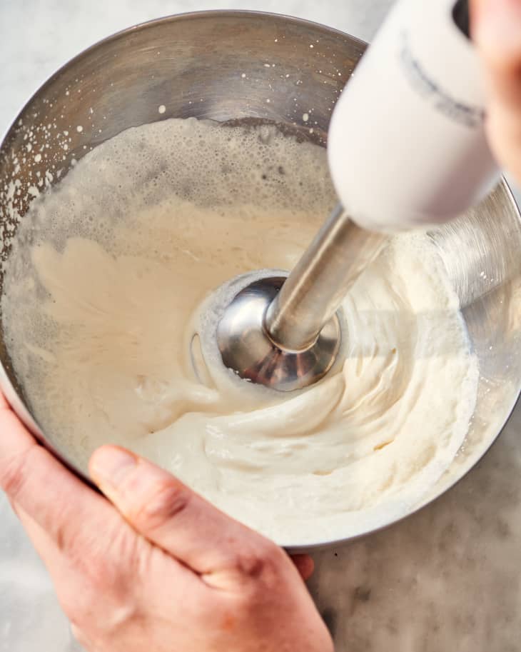 immersion blender with whipped cream